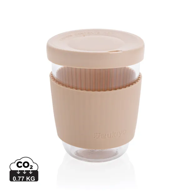  Ukiyo borosilicate glass with silicon lid and sleeve - Ukiyo brown, white