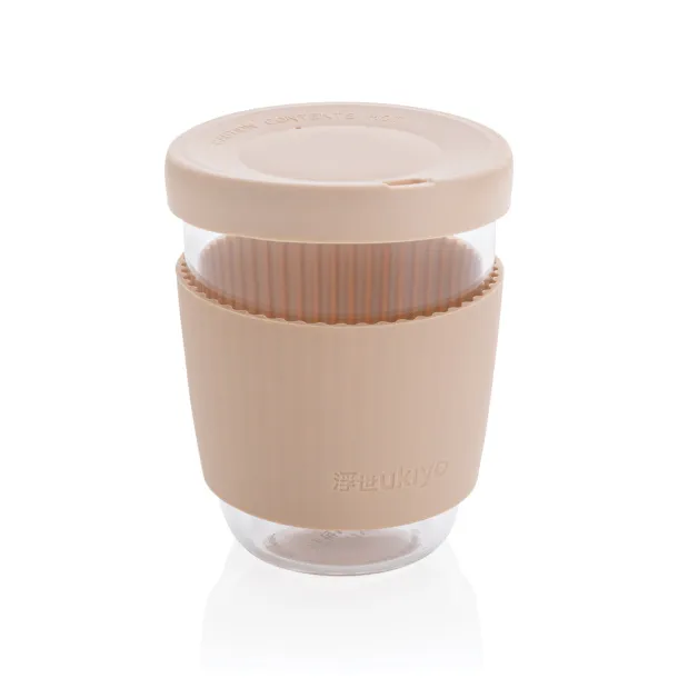  Ukiyo borosilikatna čaša sa silikonskim poklopcem i navlakom, 360 ml - Ukiyo brown, white