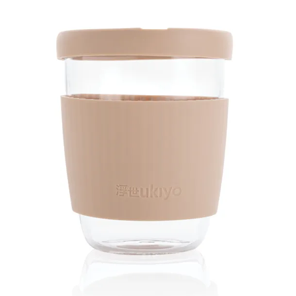  Ukiyo borosilikatna čaša sa silikonskim poklopcem i navlakom, 360 ml - Ukiyo brown, white