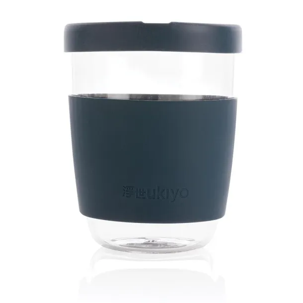  Ukiyo borosilicate glass with silicon lid and sleeve - Ukiyo Blue 