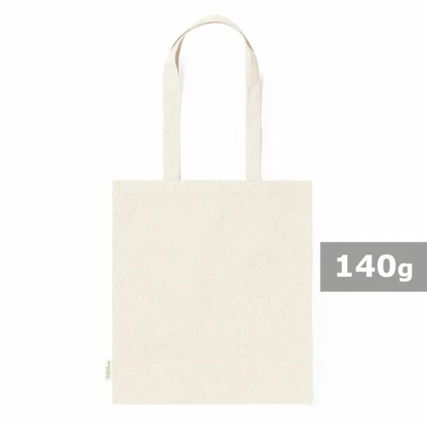  Torba za kupovinu od recikliranog pamuka, 140 g/m2 neutral