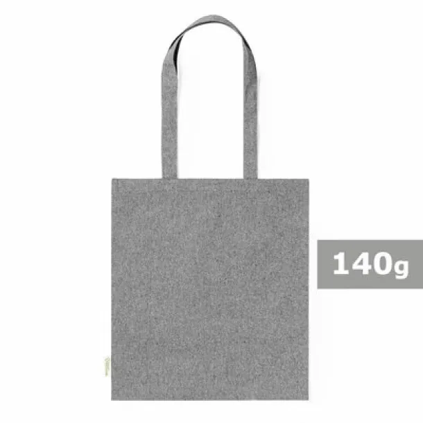  Recycled cotton shopping bag, 140 g/m2 black