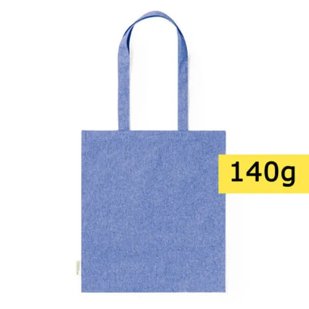  Recycled cotton shopping bag, 140 g/m2 blue