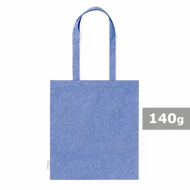  Recycled cotton shopping bag, 140 g/m2 blue