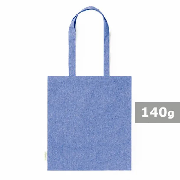  Recycled cotton shopping bag, 140 g/m2 blue