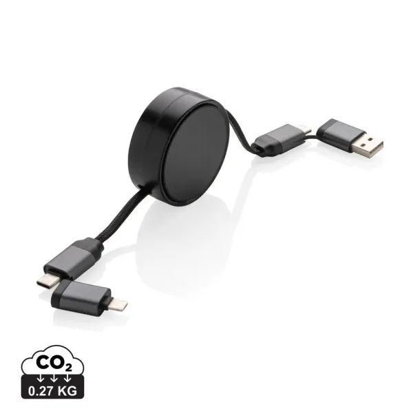  Terra RCS recycled aluminum retractable 6 in 1 cable - XD Xclusive Grey 