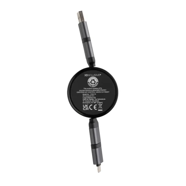  Terra RCS recycled aluminum retractable 6 in 1 cable - XD Xclusive Grey 