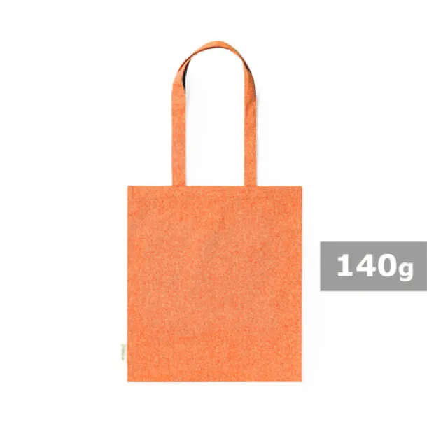  Torba za kupovinu od recikliranog pamuka, 140 g/m2 orange