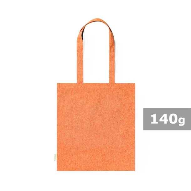  Recycled cotton shopping bag, 140 g/m2 orange