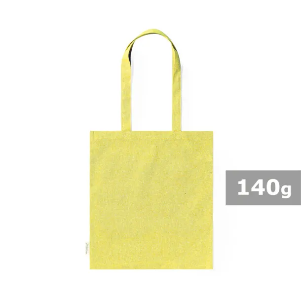  Recycled cotton shopping bag, 140 g/m2 yellow