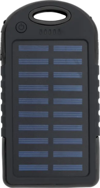 AURORA gumirana ABS solarna prijenosna baterija, 4000 mAh Crna