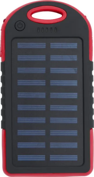 AURORA Rubberized ABS solar power bank Crvena