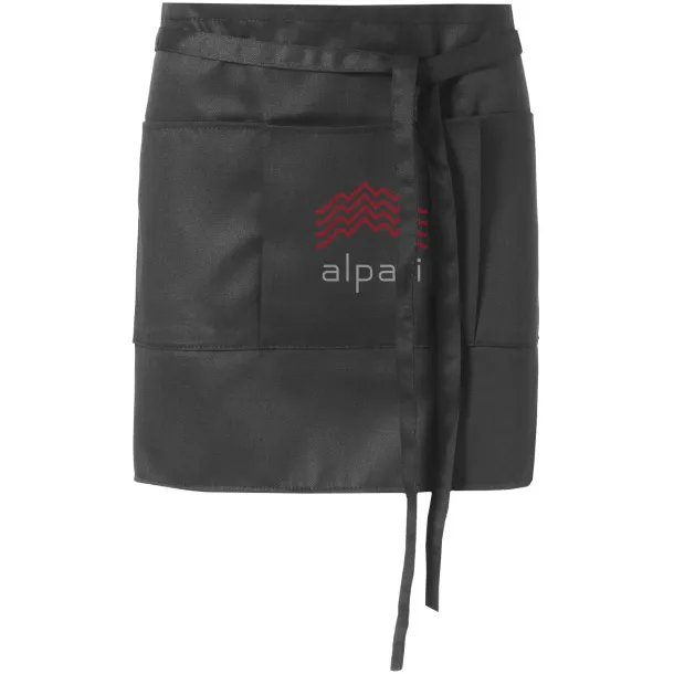 Lega short apron with 3 pockets Solid black