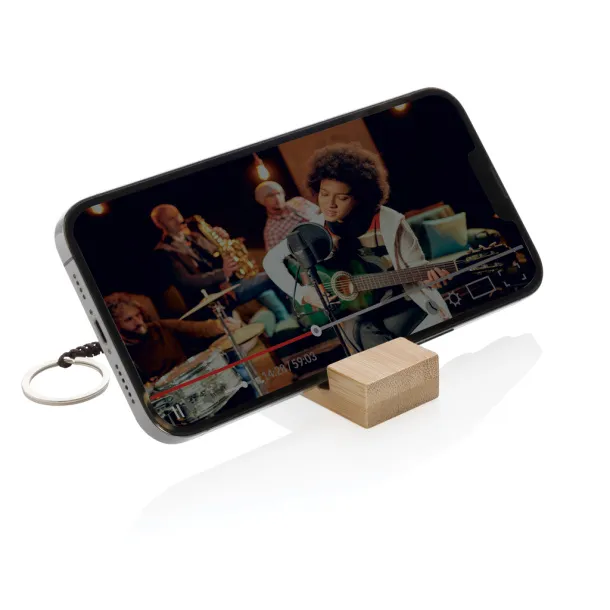 Standkey privjesak/stalak za mobitel od bambusa - XD Collection brown 