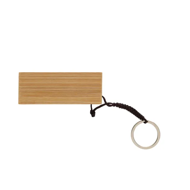 Standkey bamboo keychain phone stand - XD Collection brown 