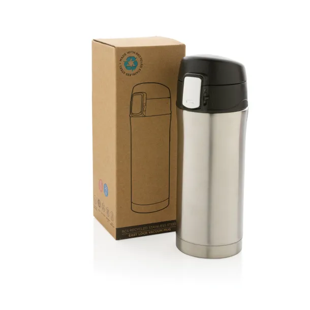  RCS Recycled stainless steel easy lock vacuum mug - XD Collection Silver 