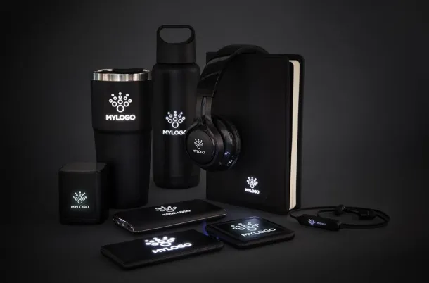  Light up logo leak proof flask Black