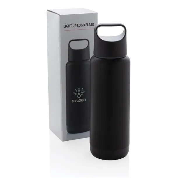  Light up logo leak proof flask Black