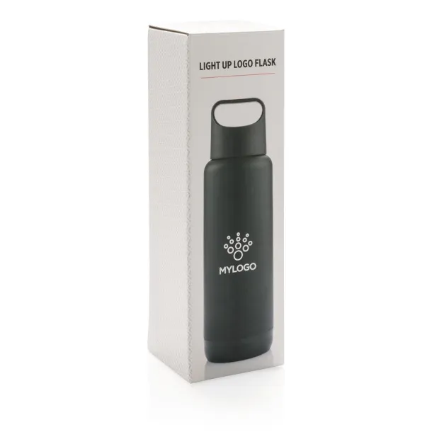  Light up logo leak proof flask Black