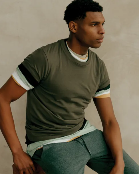  Iqoniq Sierra lightweight recycled cotton t-shirt  - iqoniq khaki