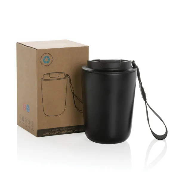  Cuppa RCS re-steel vacuum tumbler with lanyard - XD Collection Black 