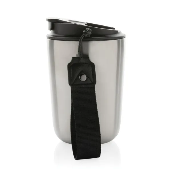  Cuppa RCS re-steel vacuum tumbler with lanyard - XD Collection Silver Black