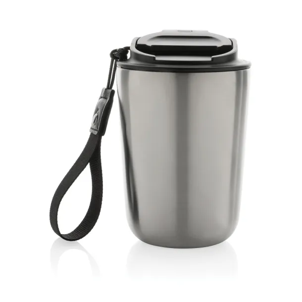  Cuppa RCS re-steel vacuum tumbler with lanyard - XD Collection Silver Black