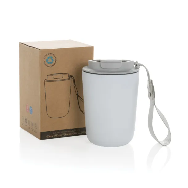  Cuppa RCS re-steel vacuum tumbler with lanyard - XD Collection White 