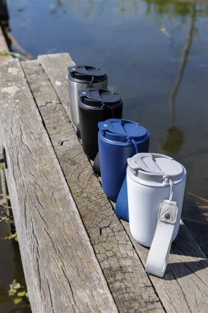  Cuppa RCS re-steel vacuum tumbler with lanyard - XD Collection Plava 