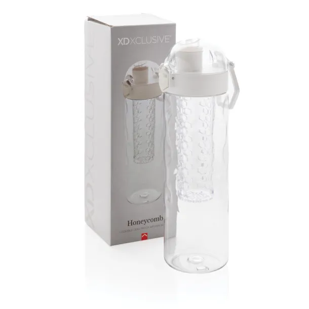  Honeycomb lockable leak proof infuser bottle - XD Xclusive White 