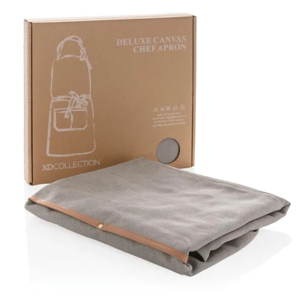  Deluxe canvas chef apron - XD Collection Grey 