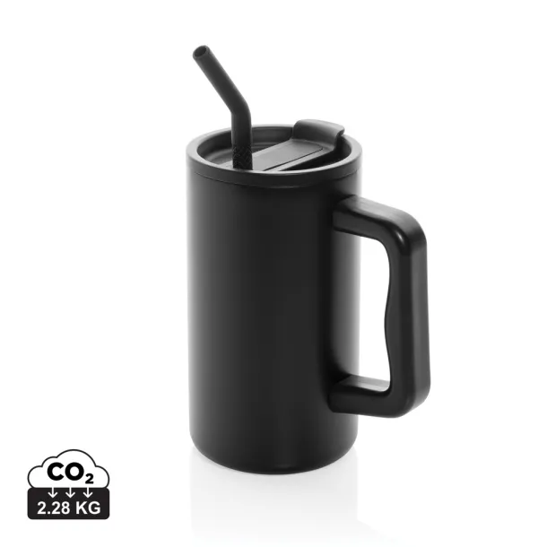 Cube RCS certified recycled steel mug 800ml - XD Collection Black 