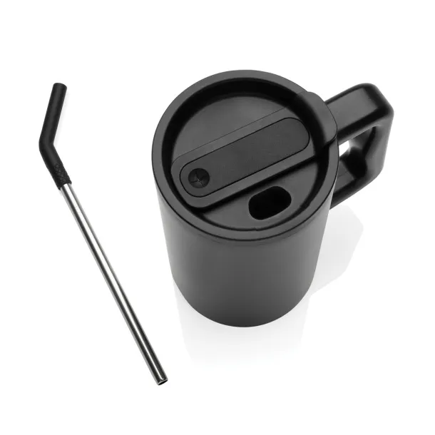 Cube RCS certified recycled steel mug 800ml - XD Collection Black 