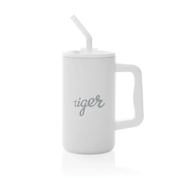 Cube RCS certified recycled steel mug 800ml - XD Collection White 