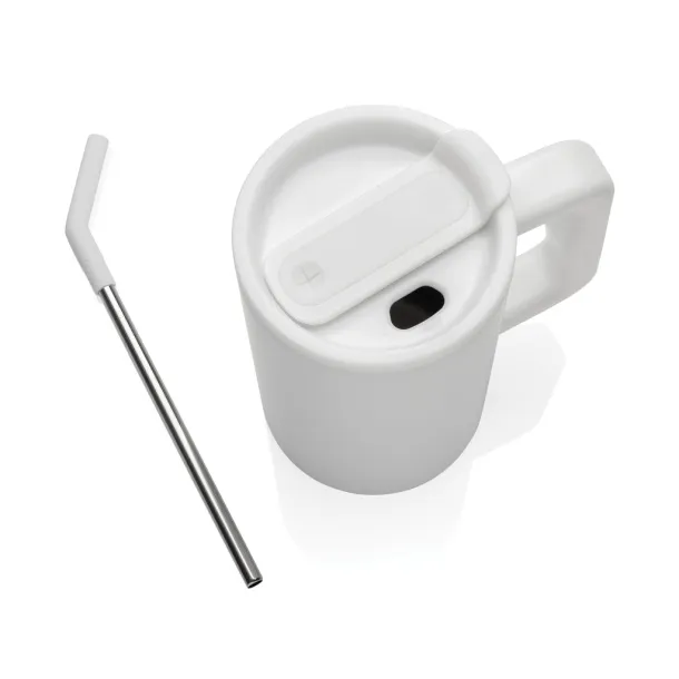 Cube RCS certified recycled steel mug 800ml - XD Collection White 