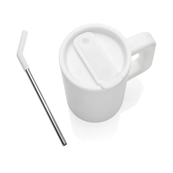 Cube RCS certified recycled steel mug 800ml - XD Collection White 