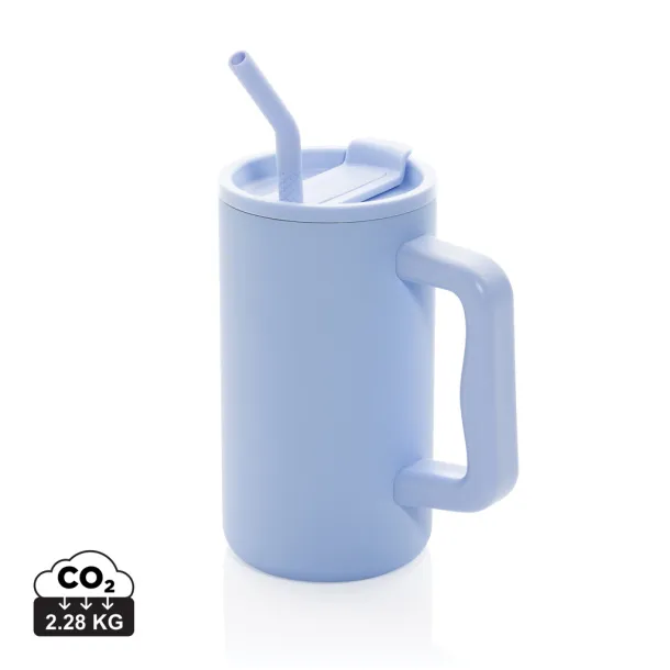 Cube RCS certified recycled steel mug 800ml - XD Collection light blue 