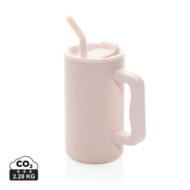 Cube šalica od RCS certificarnog recikliranog čelika, 800 ml - XD Collection pink 