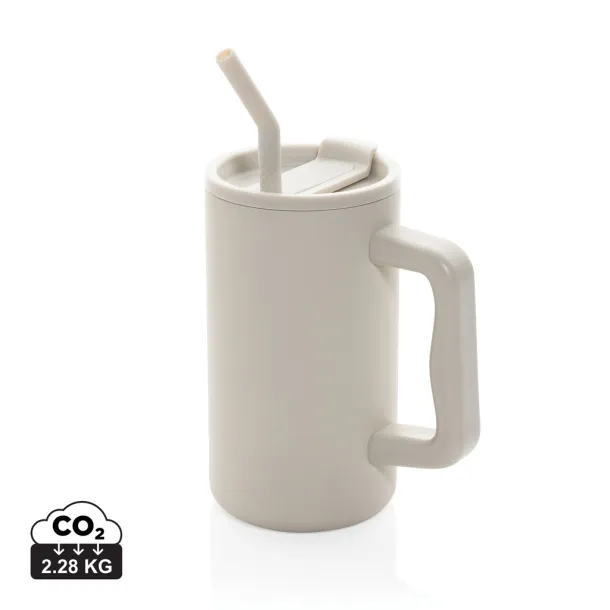 Cube RCS certified recycled steel mug 800ml - XD Collection beige 