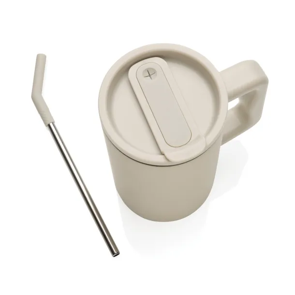 Cube RCS certified recycled steel mug 800ml - XD Collection beige 