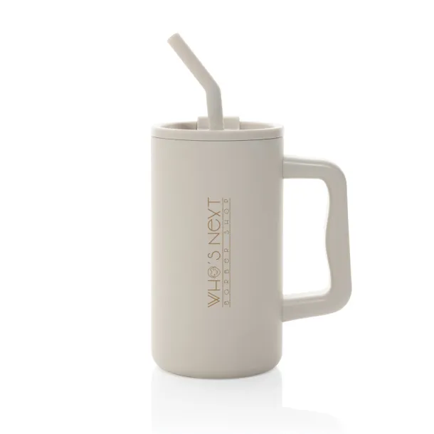 Cube RCS certified recycled steel mug 800ml - XD Collection beige 