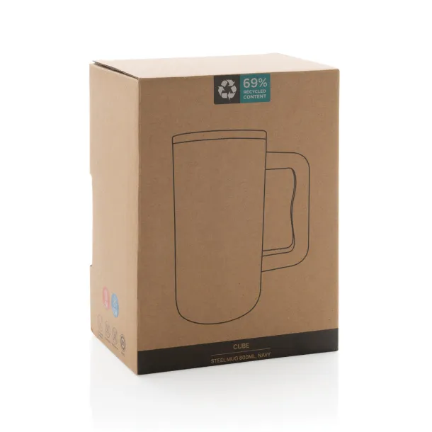 Cube RCS certified recycled steel mug 800ml - XD Collection blue 