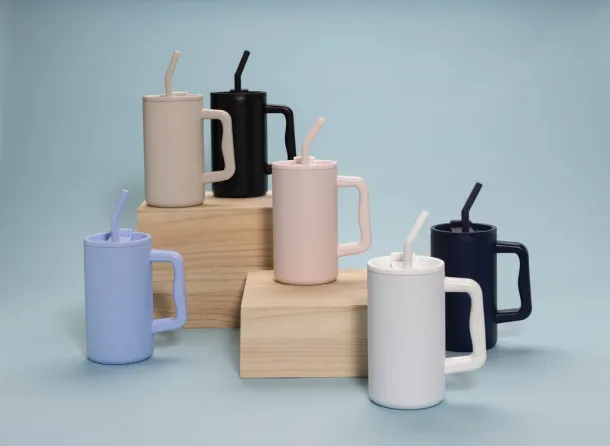 Cube šalica od RCS certificarnog recikliranog čelika, 800 ml - XD Collection navy