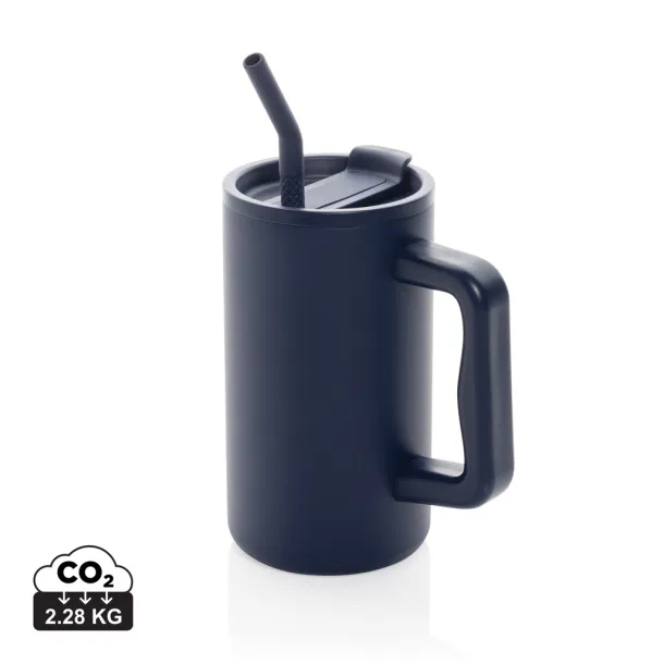 Cube šalica od RCS certificarnog recikliranog čelika, 800 ml - XD Collection navy