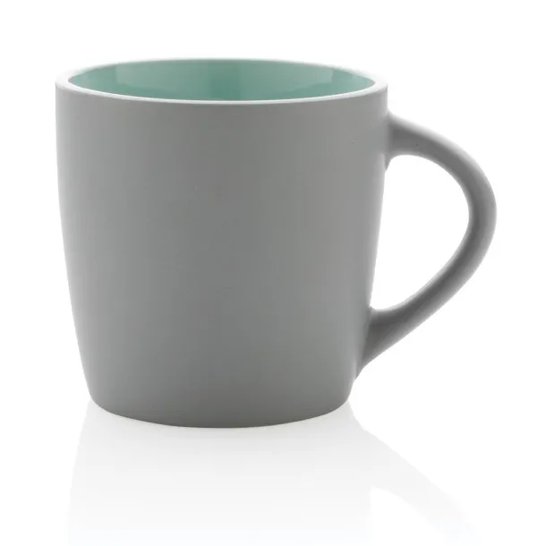  Keramička šalica s unutrašnjosti u boji, 300 ml - XD Collection 45533C Siva
