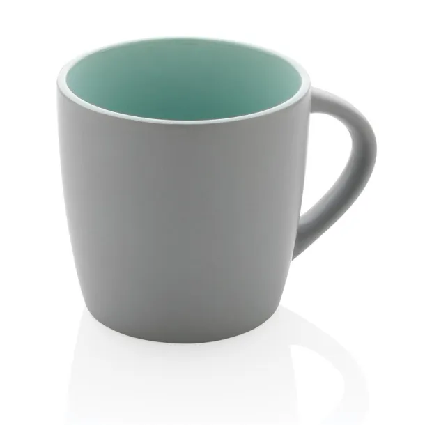  Keramička šalica s unutrašnjosti u boji, 300 ml - XD Collection 45533C Siva