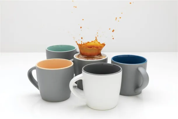  Ceramic mug with colored inner - XD Collection 45533C Grey