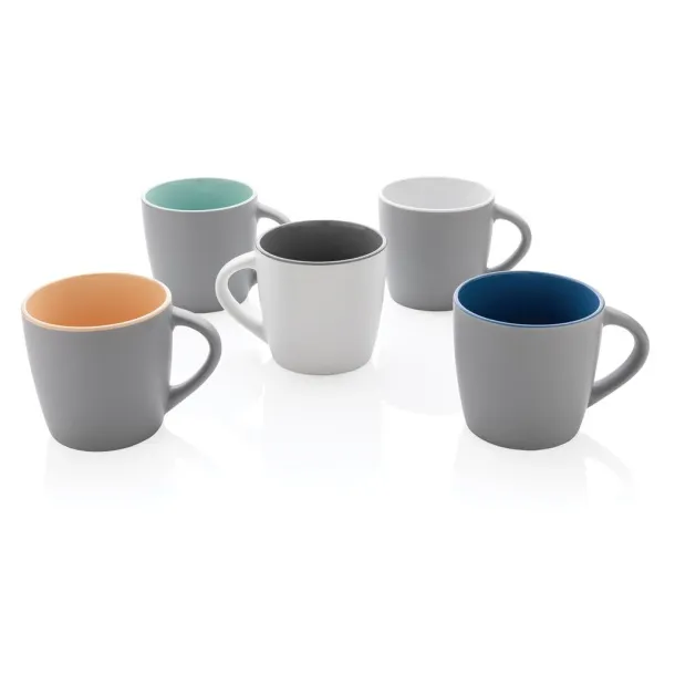  Ceramic mug with colored inner - XD Collection 45533C Grey