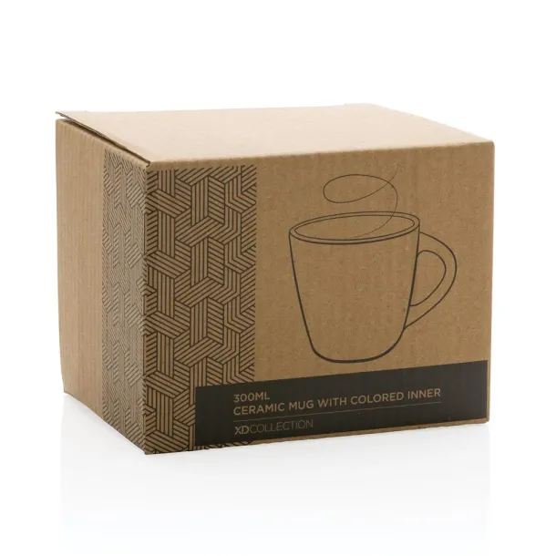  Keramička šalica s unutrašnjosti u boji, 300 ml - XD Collection 45533C Siva