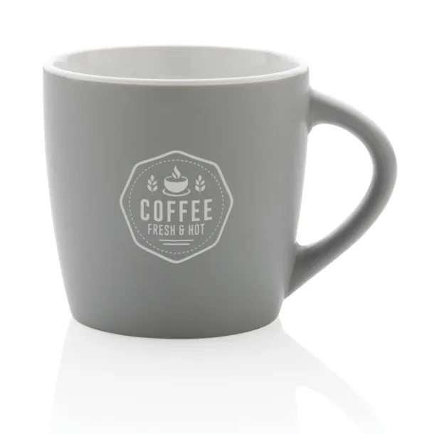  Keramička šalica s unutrašnjosti u boji, 300 ml - XD Collection Siva Bijela